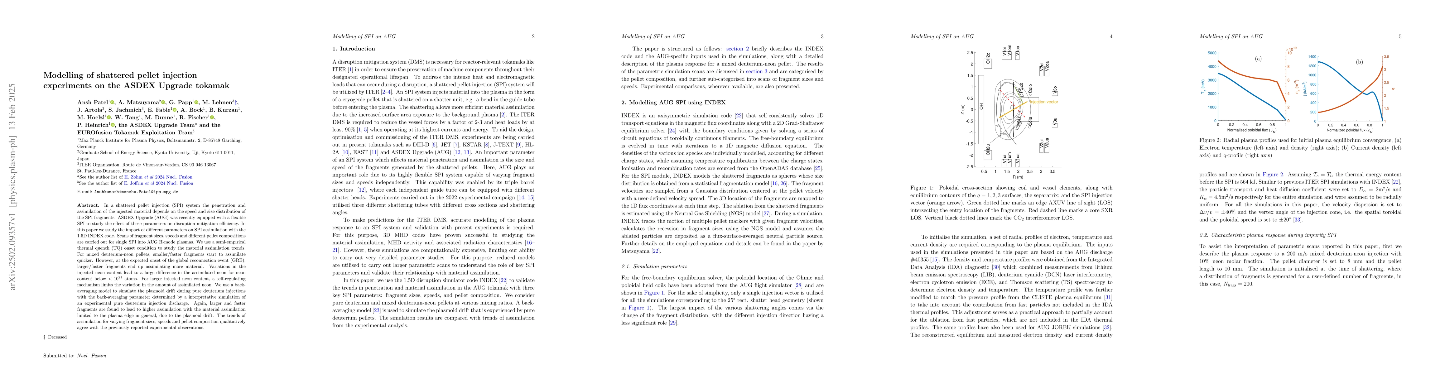 Thumbnail for Modelling of shattered pellet injection experiments on the ASDEX Upgrade
  tokamak
