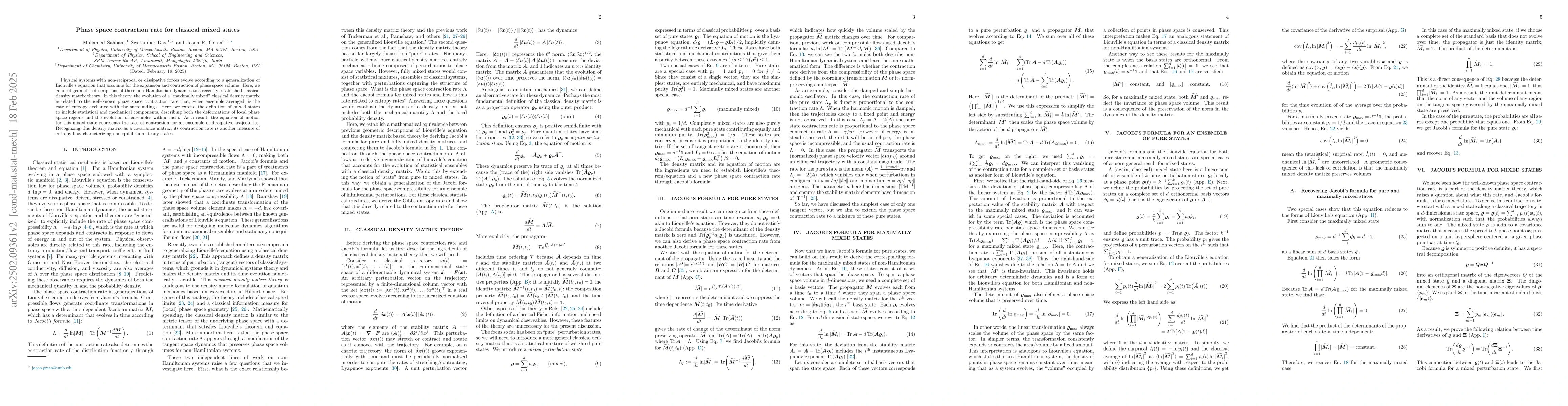 Thumbnail for Phase space contraction rate for classical mixed states