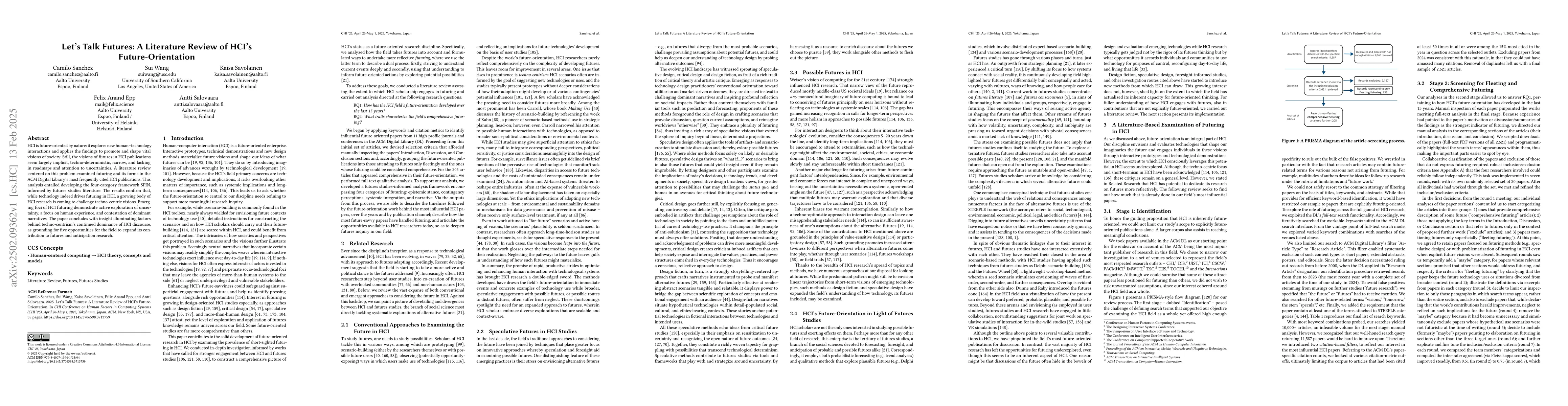 Thumbnail for Let's Talk Futures: A Literature Review of HCI's Future-Orientation