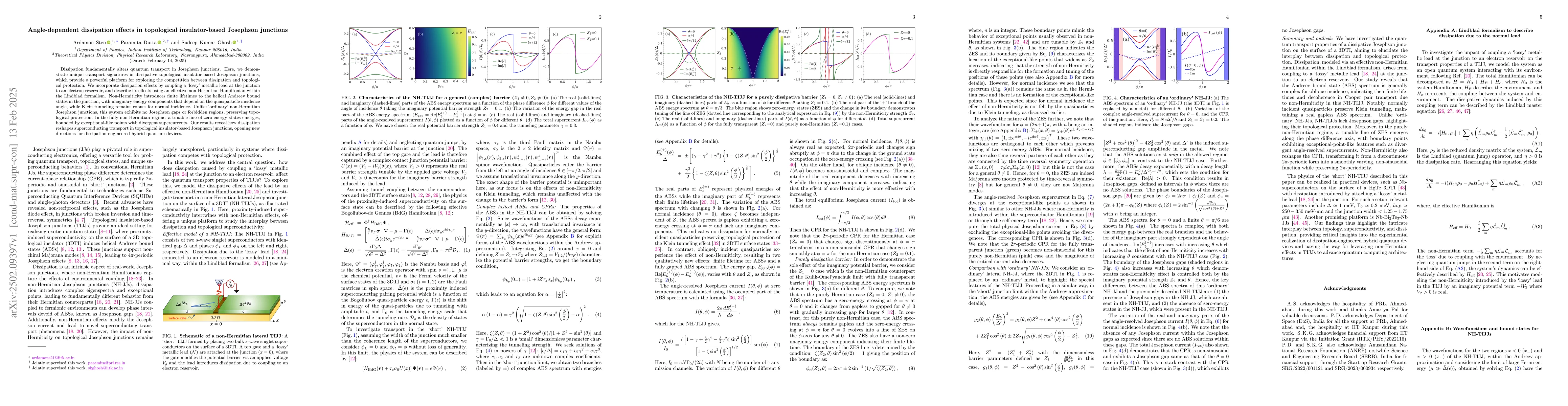 Thumbnail for Angle-dependent dissipation effects in topological insulator-based
  Josephson junctions