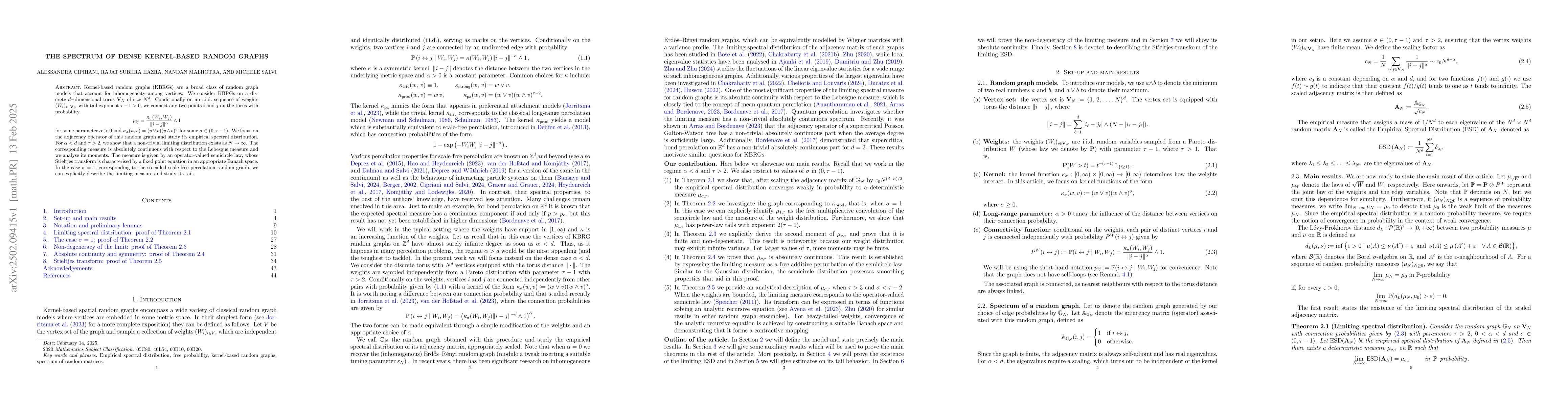 Thumbnail for The spectrum of dense kernel-based random graphs
