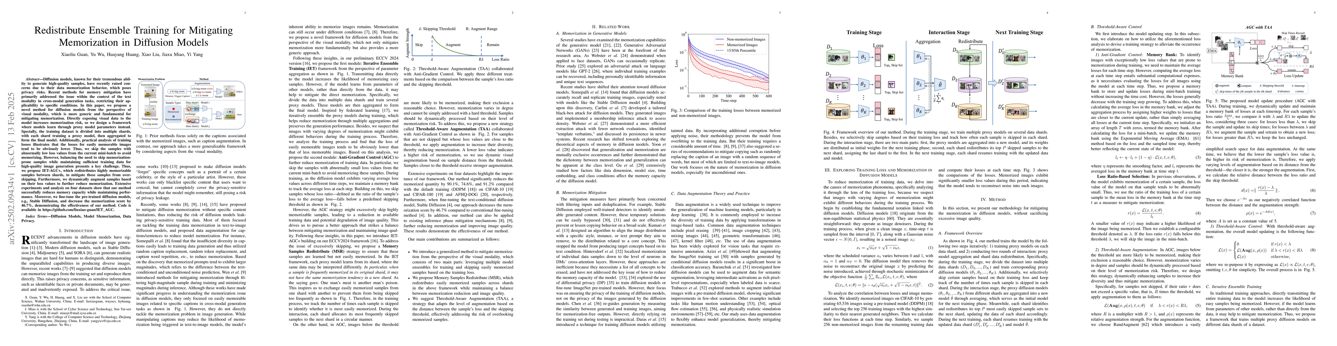 Thumbnail for Redistribute Ensemble Training for Mitigating Memorization in Diffusion
  Models
