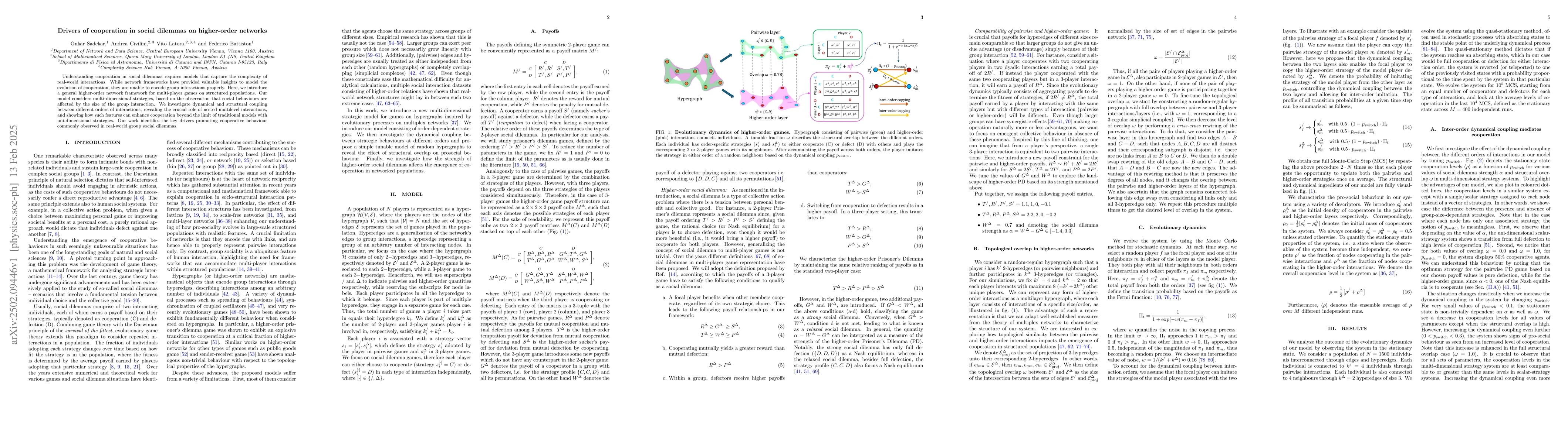 Thumbnail for Drivers of cooperation in social dilemmas on higher-order networks