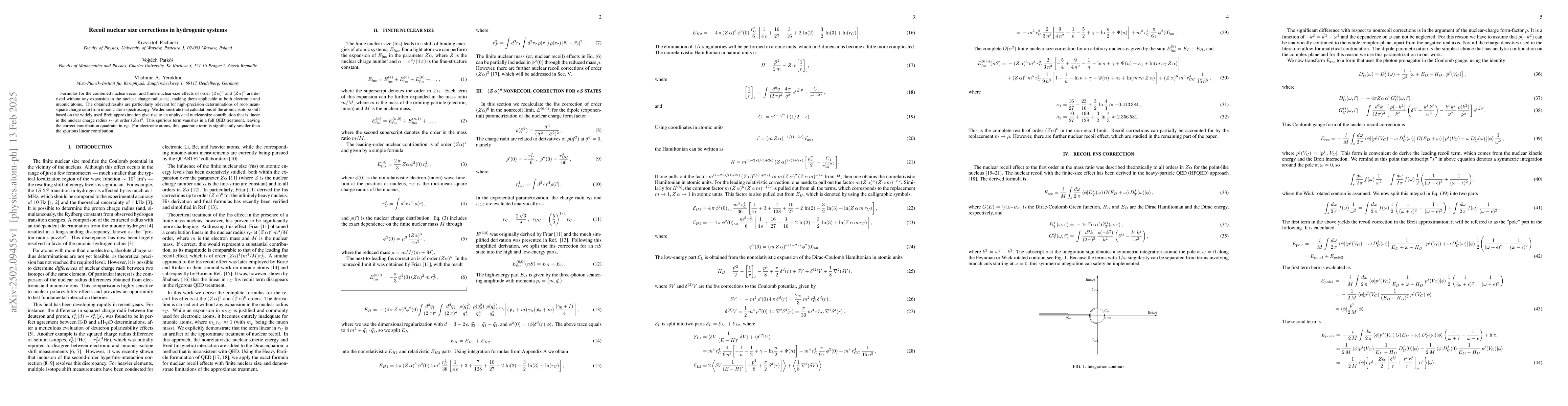 Thumbnail for Recoil nuclear size corrections in hydrogenic systems