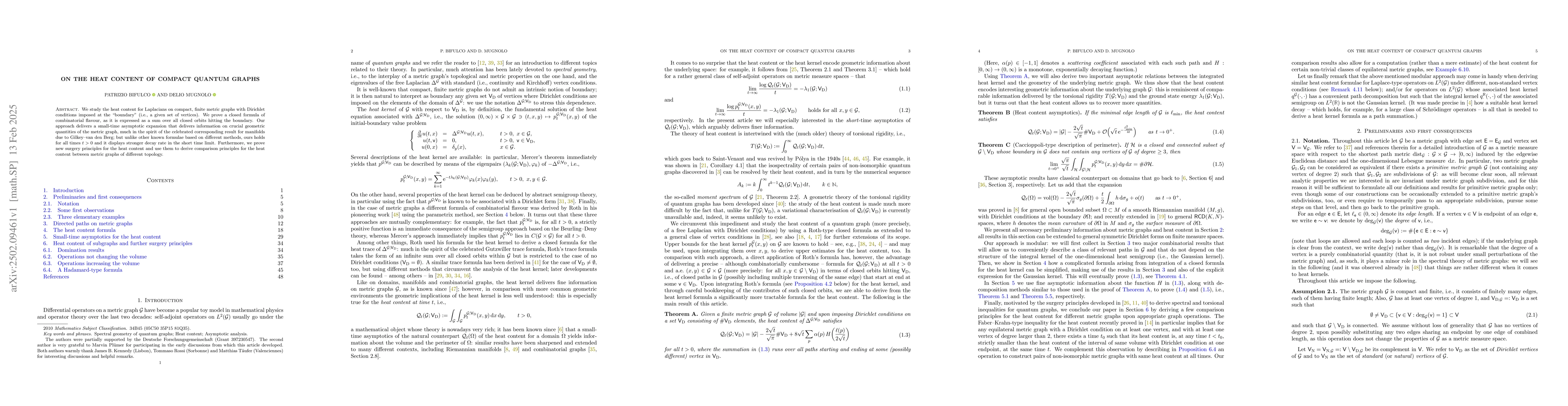Thumbnail for On the heat content of compact quantum graphs