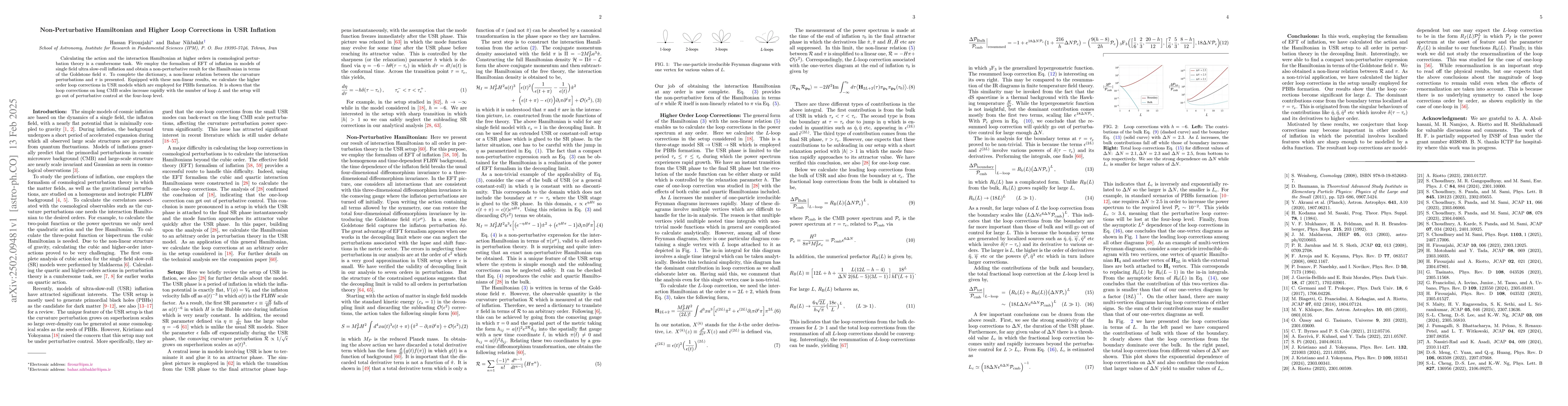 Thumbnail for Non-Perturbative Hamiltonian and Higher Loop Corrections in USR
  Inflation