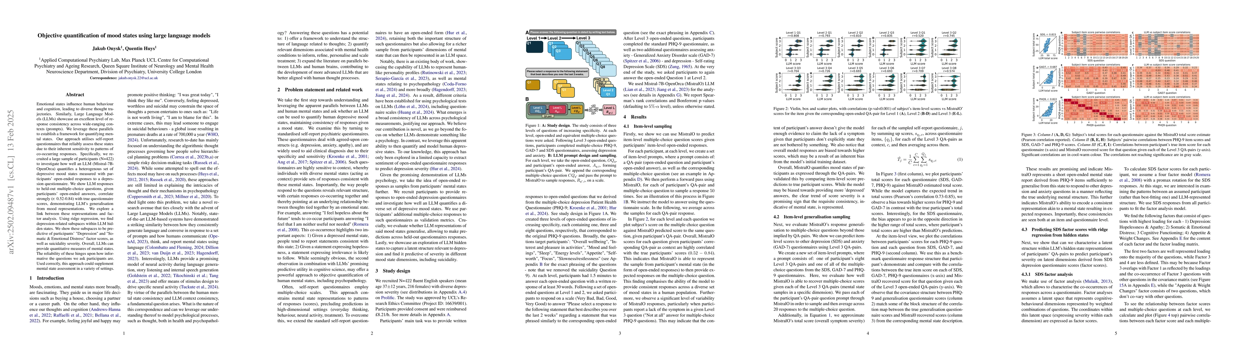 Thumbnail for Objective quantification of mood states using large language models