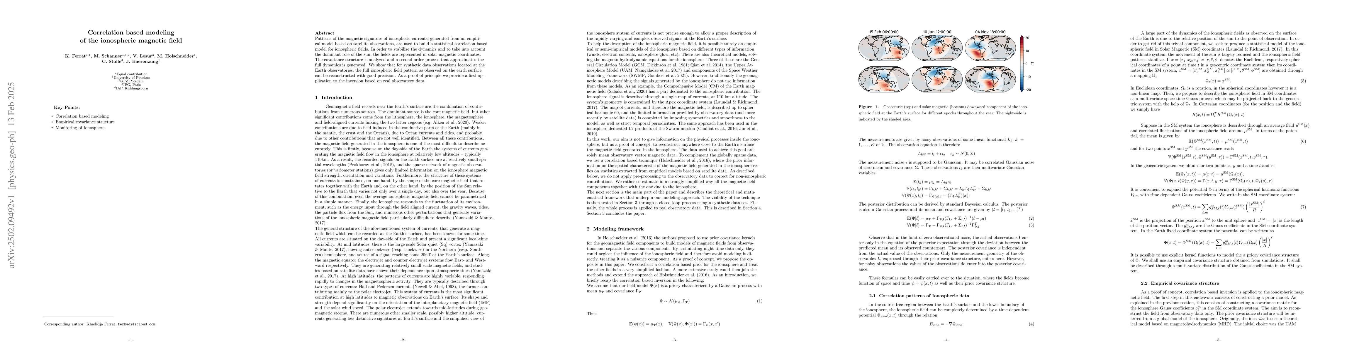 Thumbnail for Correlation based modeling of the ionospheric magnetic field