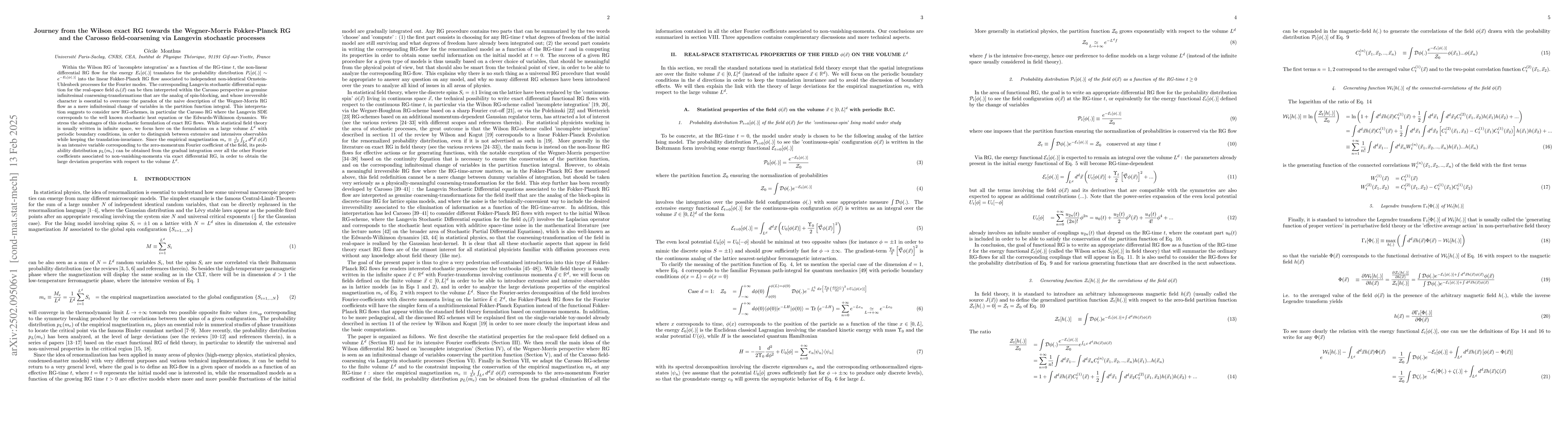 Thumbnail for Journey from the Wilson exact RG towards the Wegner-Morris Fokker-Planck
  RG and the Carosso field-coarsening via Langevin stochastic processes