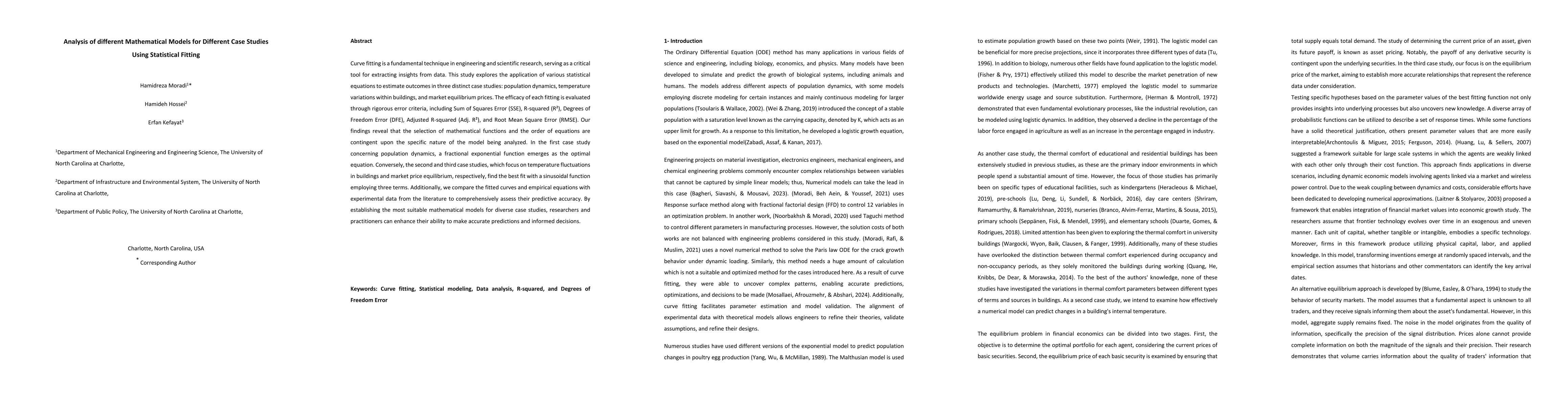 Thumbnail for Analysis of different Mathematical Models for Different Case Studies
  Using Statistical Fitting