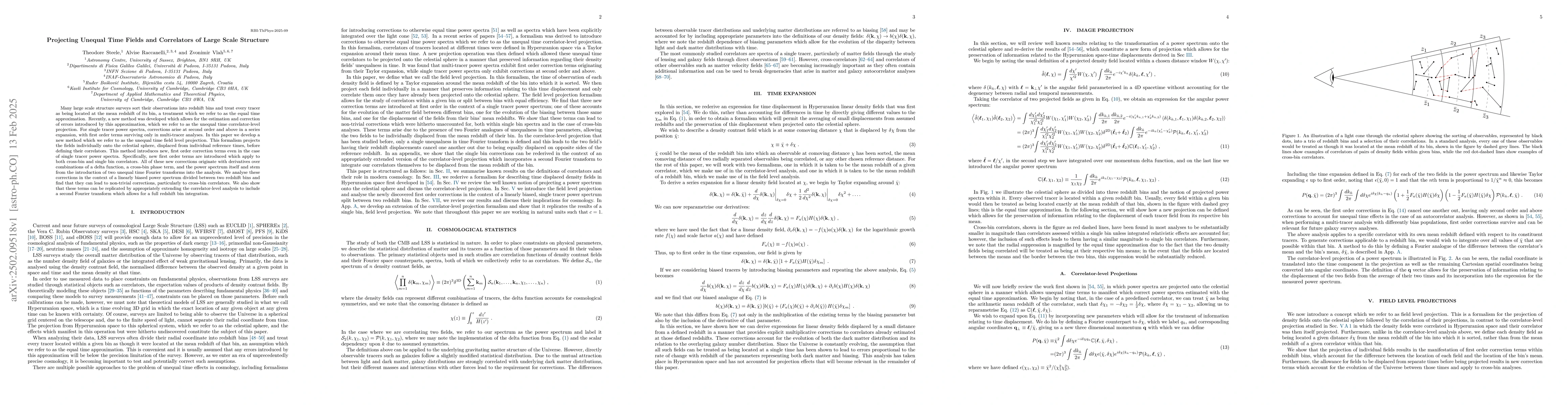 Thumbnail for Projecting Unequal Time Fields and Correlators of Large Scale Structure