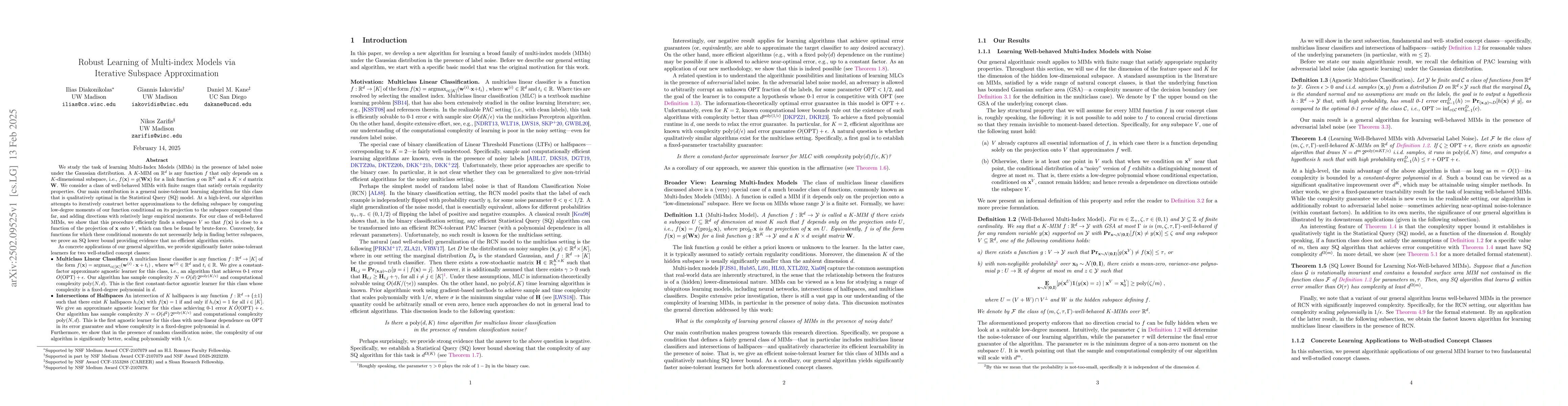 Thumbnail for Robust Learning of Multi-index Models via Iterative Subspace
  Approximation