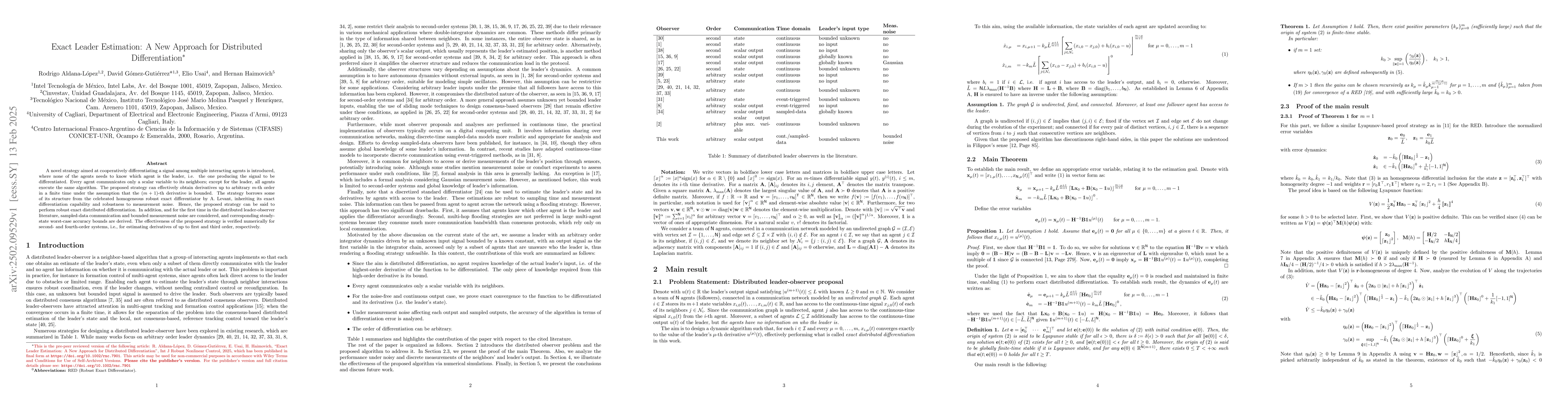 Thumbnail for Exact Leader Estimation: A New Approach for Distributed Differentiation