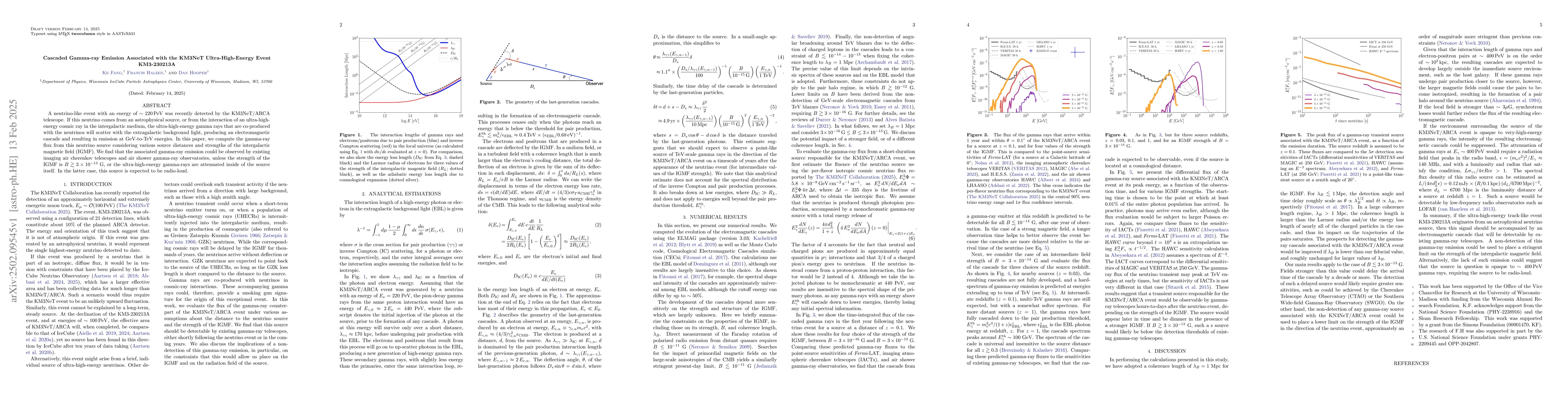 Thumbnail for Cascaded Gamma-ray Emission Associated with the KM3NeT Ultra-High-Energy
  Event KM3-230213A