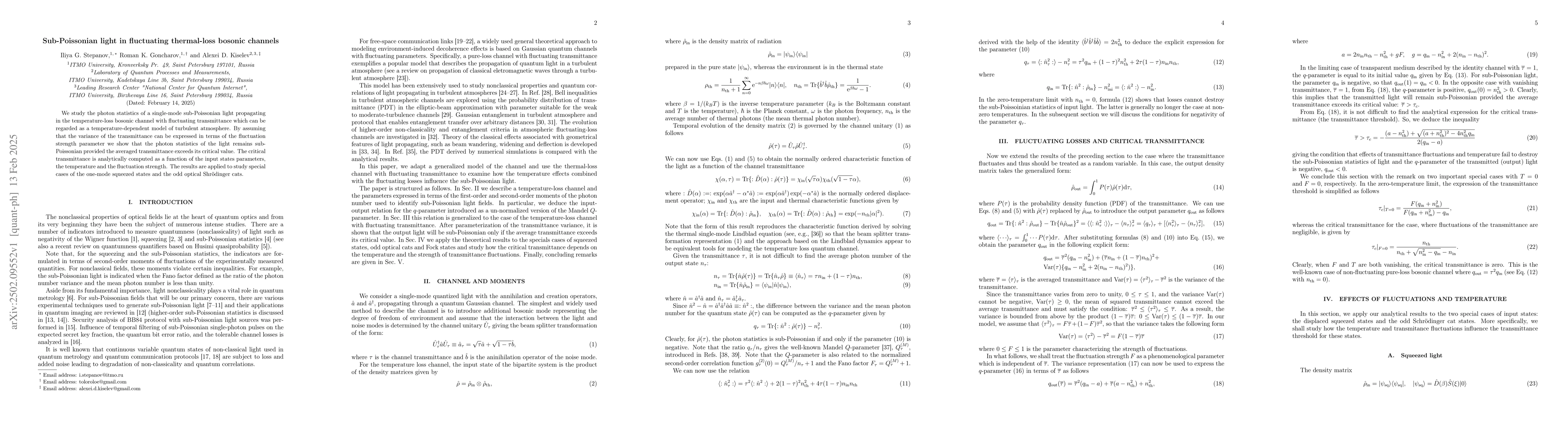 Thumbnail for Sub-Poissonian light in fluctuating thermal-loss bosonic channels