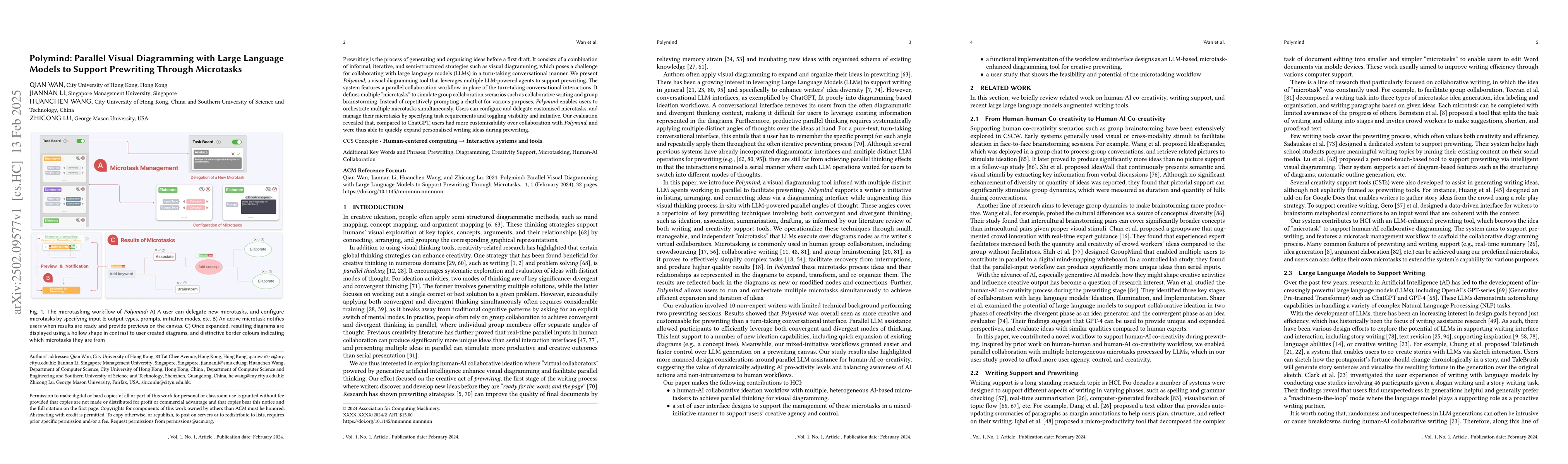 Thumbnail for Polymind: Parallel Visual Diagramming with Large Language Models to
  Support Prewriting Through Microtasks