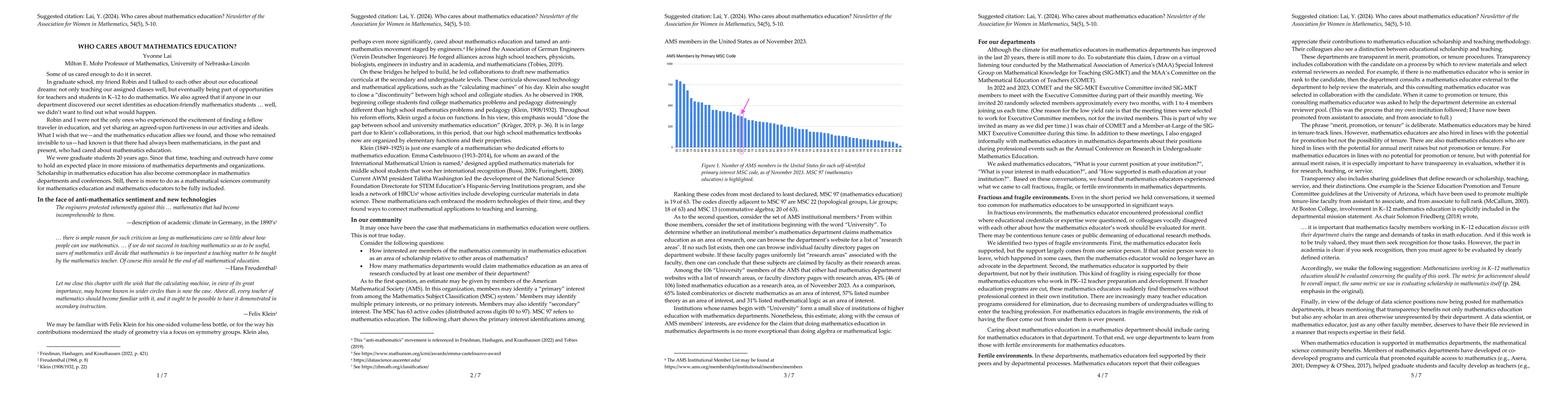 Thumbnail for Who cares about mathematics education?