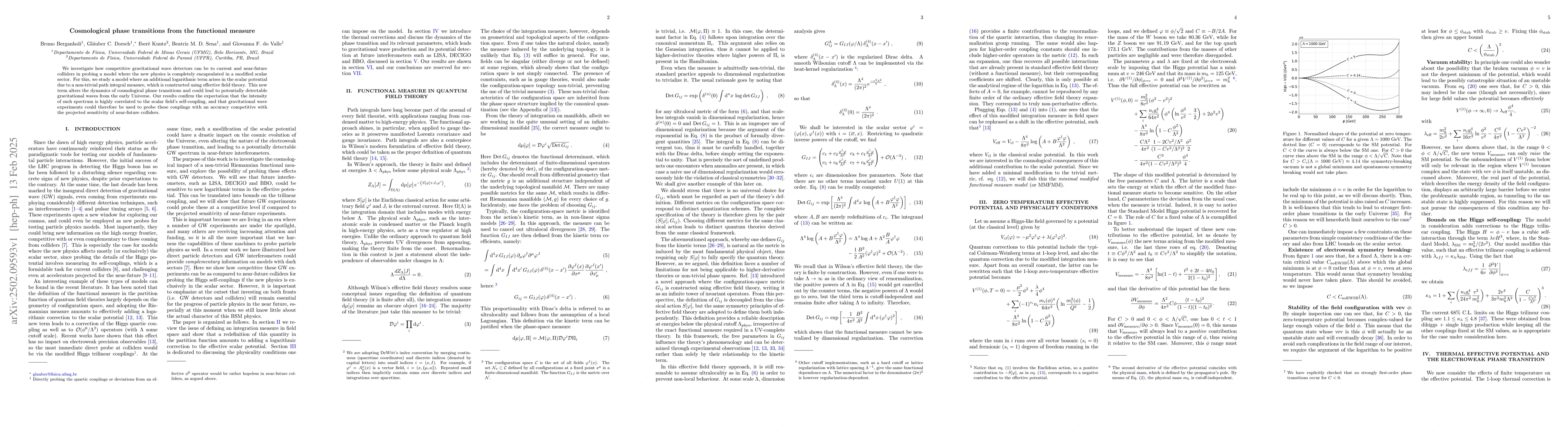 Thumbnail for Cosmological phase transitions from the functional measure