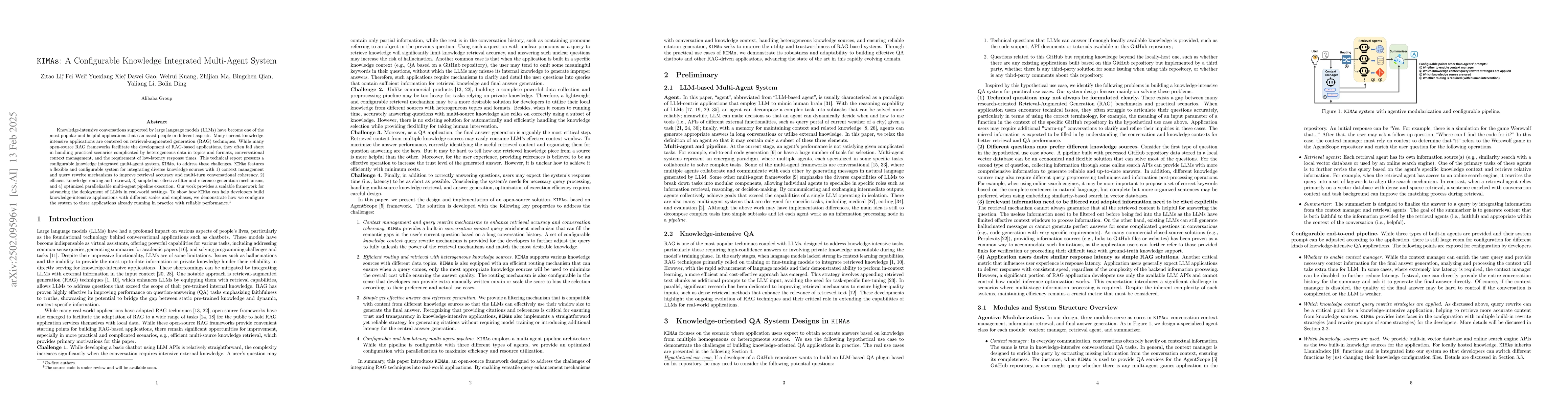 Thumbnail for KIMAs: A Configurable Knowledge Integrated Multi-Agent System