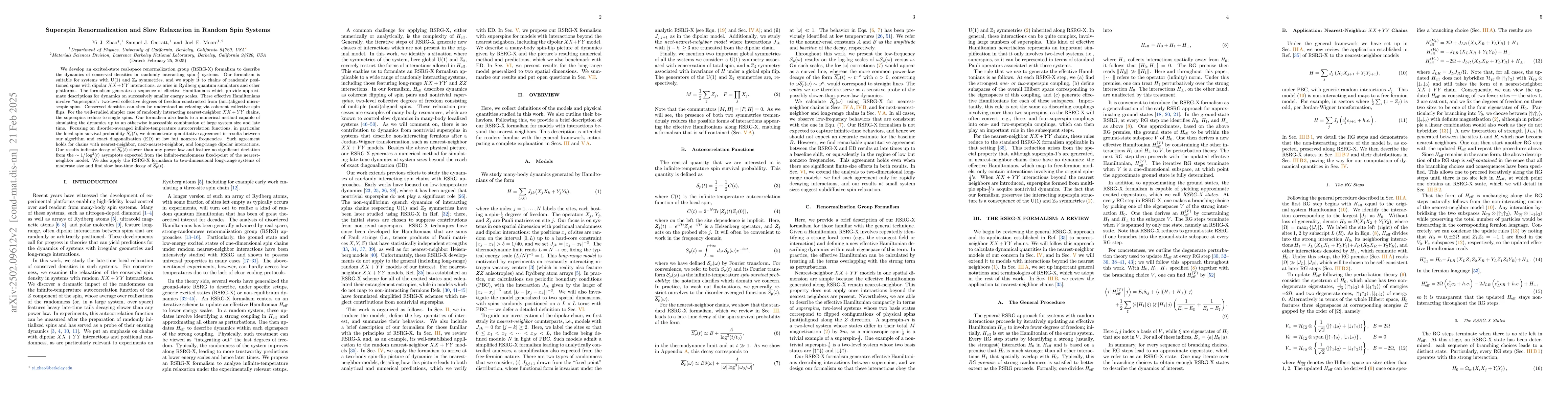 Thumbnail for Superspin Renormalization and Slow Relaxation in Random Spin Systems