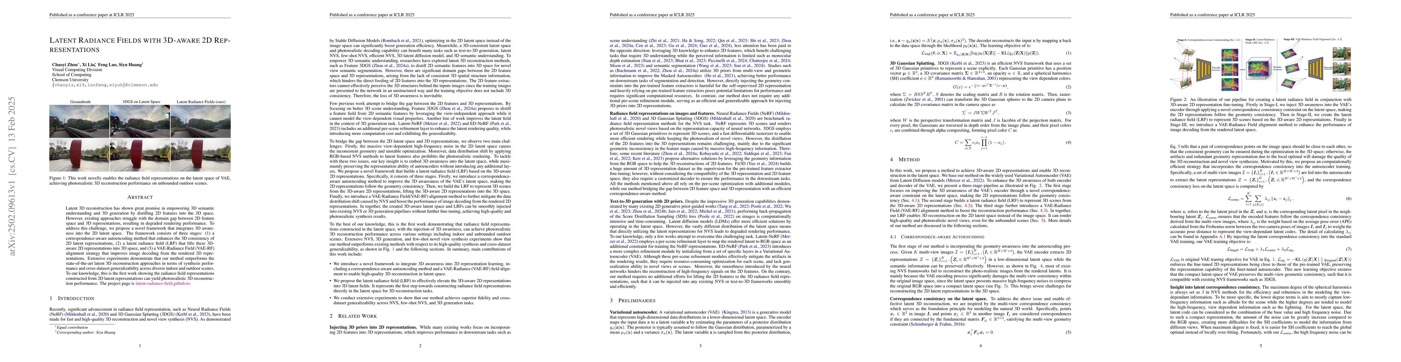Thumbnail for Latent Radiance Fields with 3D-aware 2D Representations