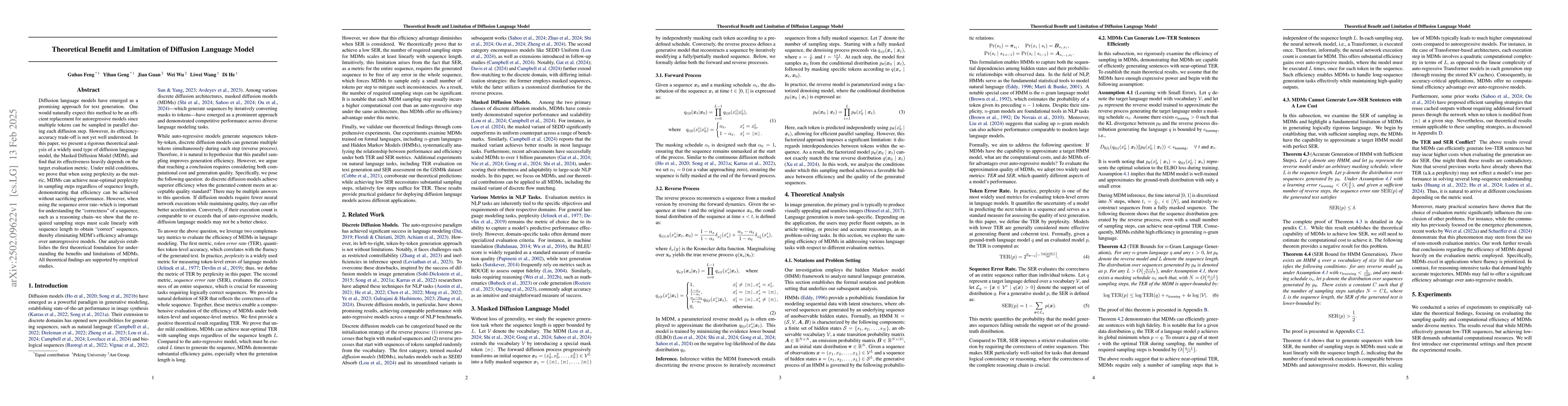 Thumbnail for Theoretical Benefit and Limitation of Diffusion Language Model