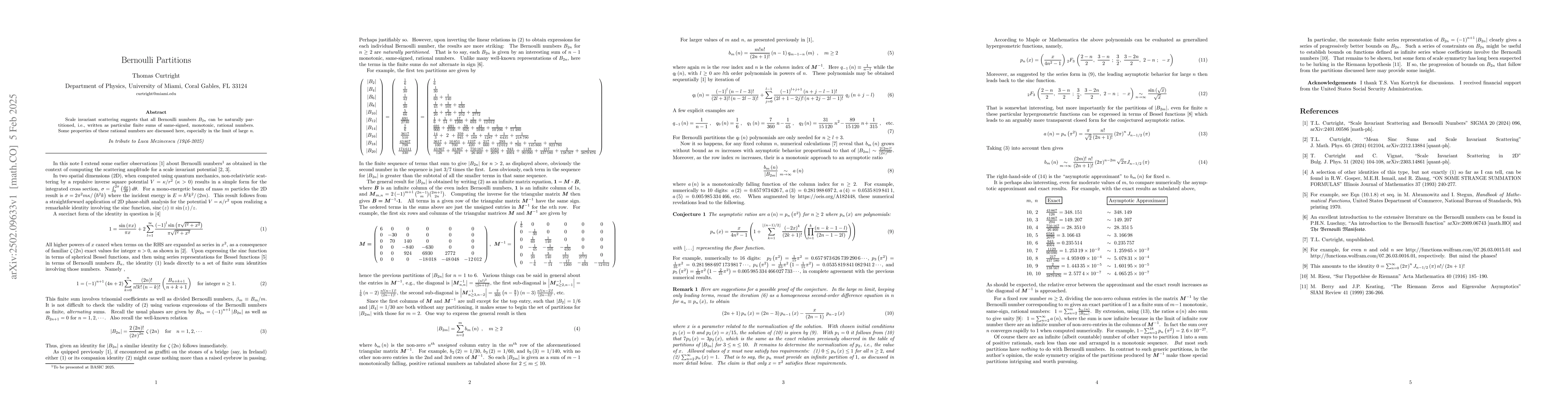 Thumbnail for Bernoulli Partitions