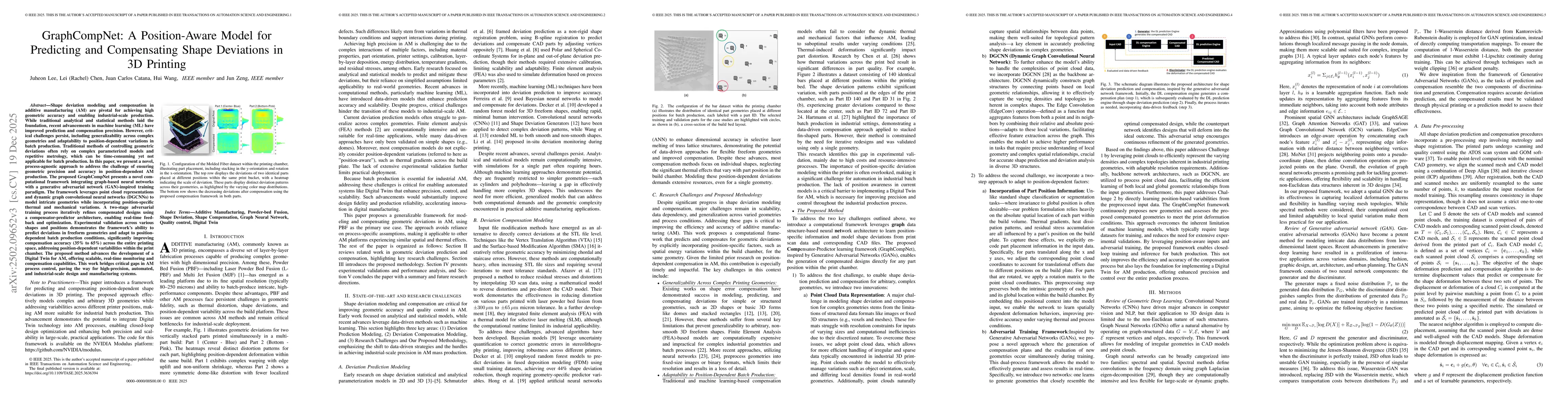 Thumbnail for GraphCompNet: A Position-Aware Model for Predicting and Compensating
  Shape Deviations in 3D Printing