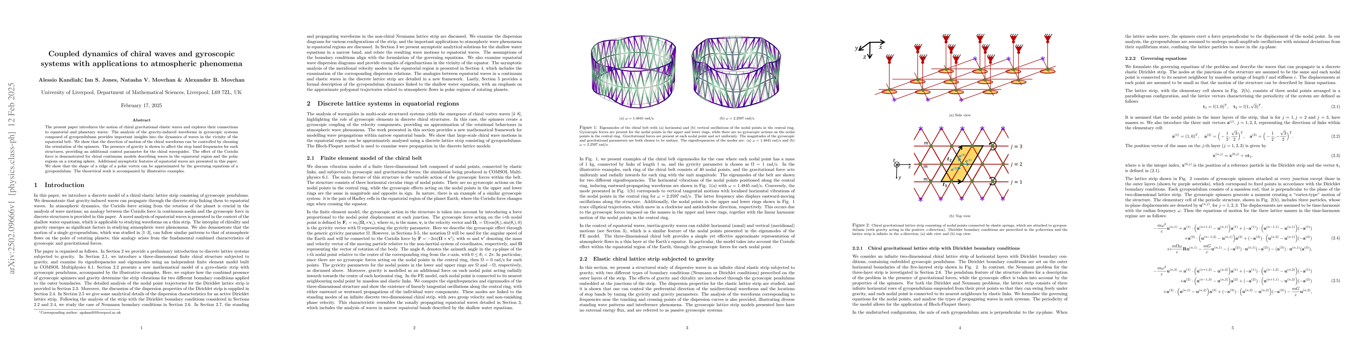 Thumbnail for Coupled dynamics of chiral waves and gyroscopic systems with
  applications to atmospheric phenomena
