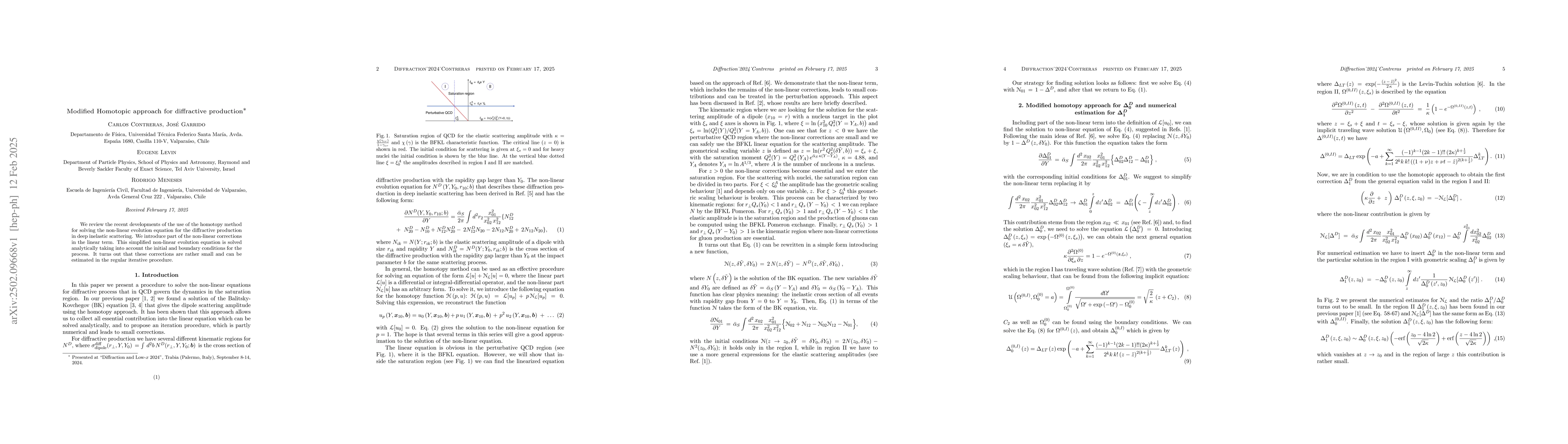 Thumbnail for Modified Homotopic approach for diffractive production