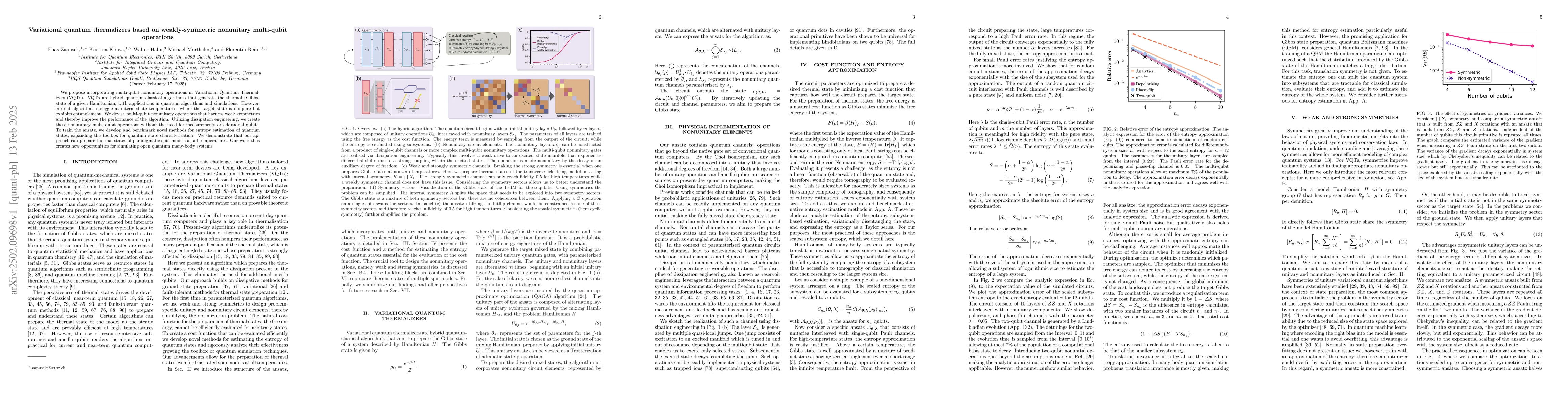 Thumbnail for Variational quantum thermalizers based on weakly-symmetric nonunitary
  multi-qubit operations