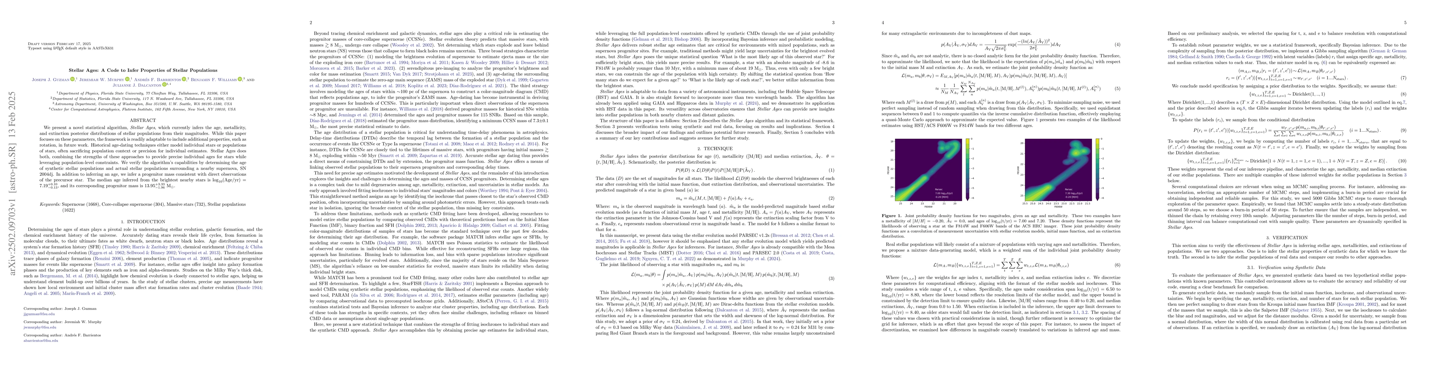 Thumbnail for Stellar Ages: A Code to Infer Properties of Stellar Populations