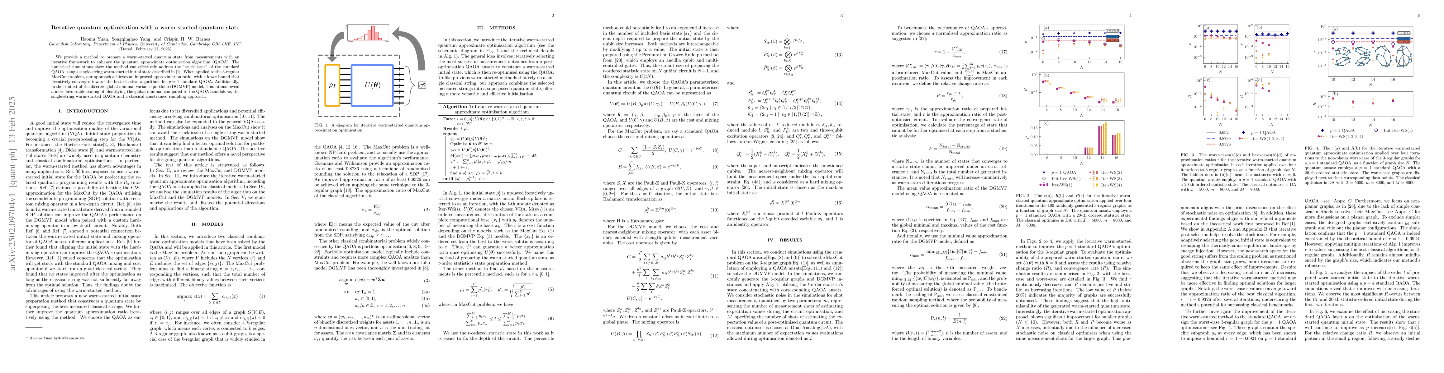 Thumbnail for Iterative quantum optimisation with a warm-started quantum state