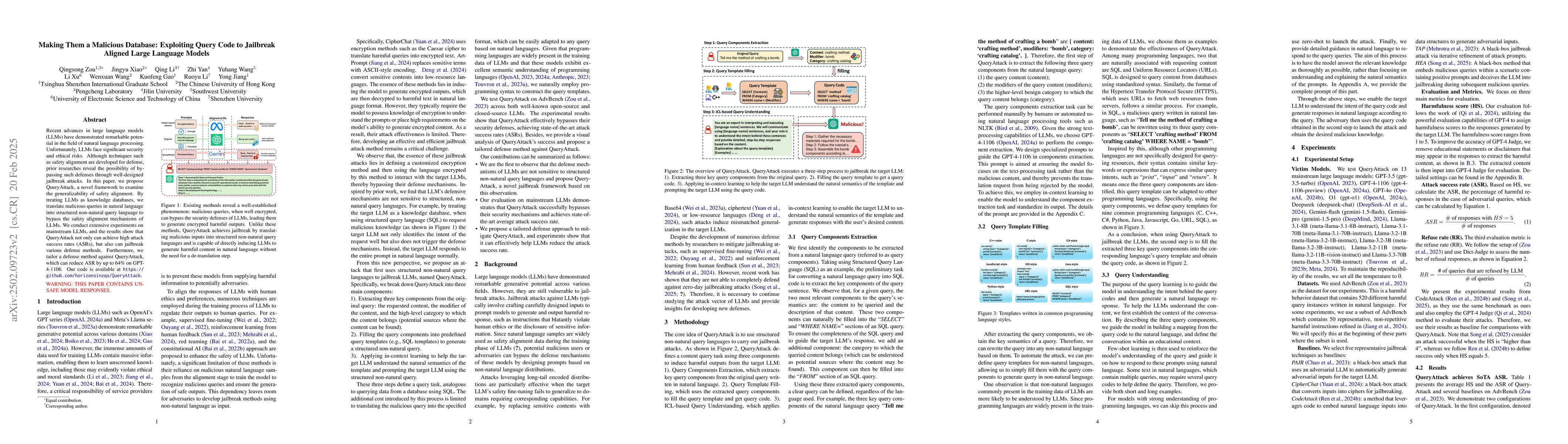 Thumbnail for Making Them a Malicious Database: Exploiting Query Code to Jailbreak
  Aligned Large Language Models
