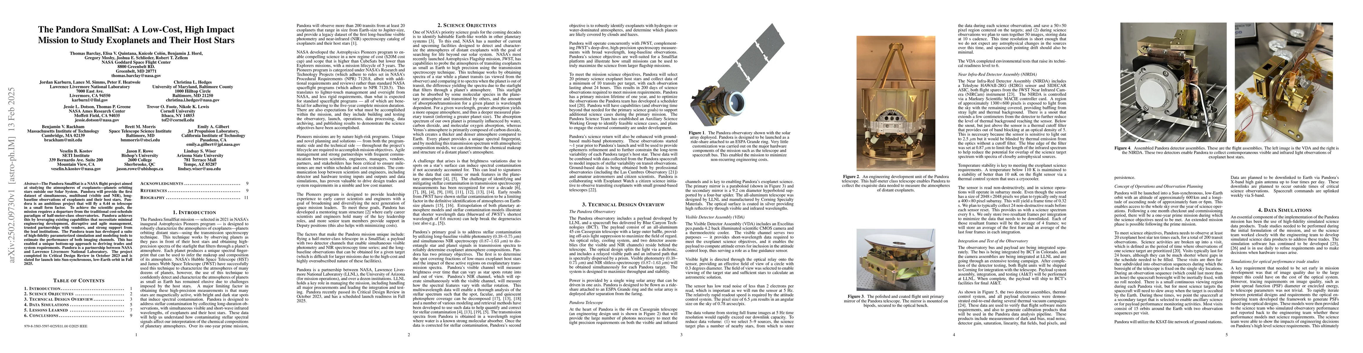 Thumbnail for The Pandora SmallSat: A Low-Cost, High Impact Mission to Study
  Exoplanets and Their Host Stars