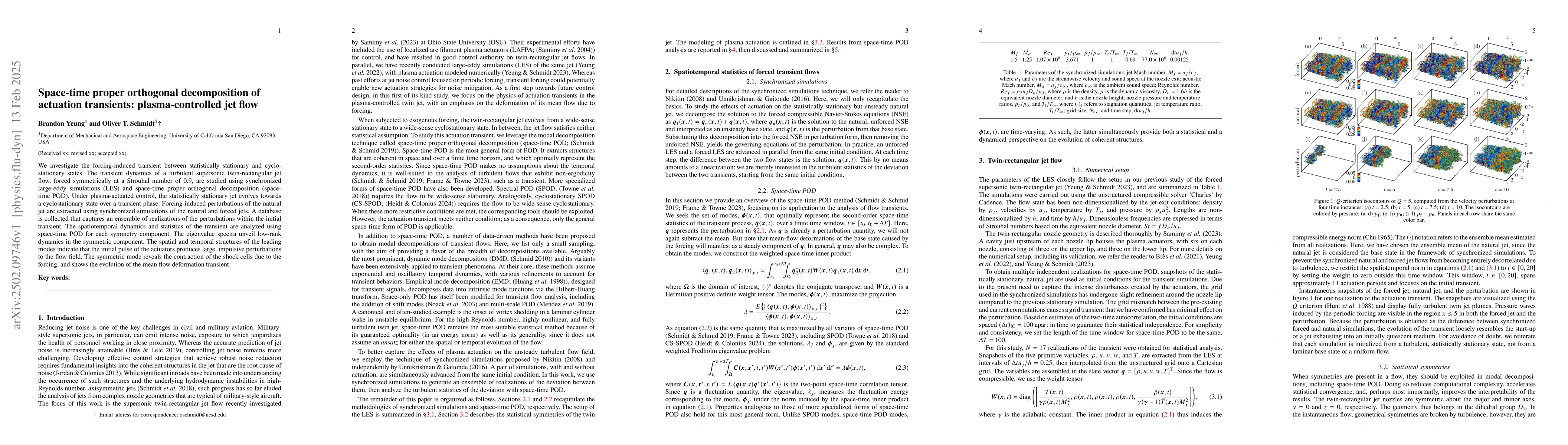 Thumbnail for Space-time proper orthogonal decomposition of actuation transients:
  plasma-controlled jet flow