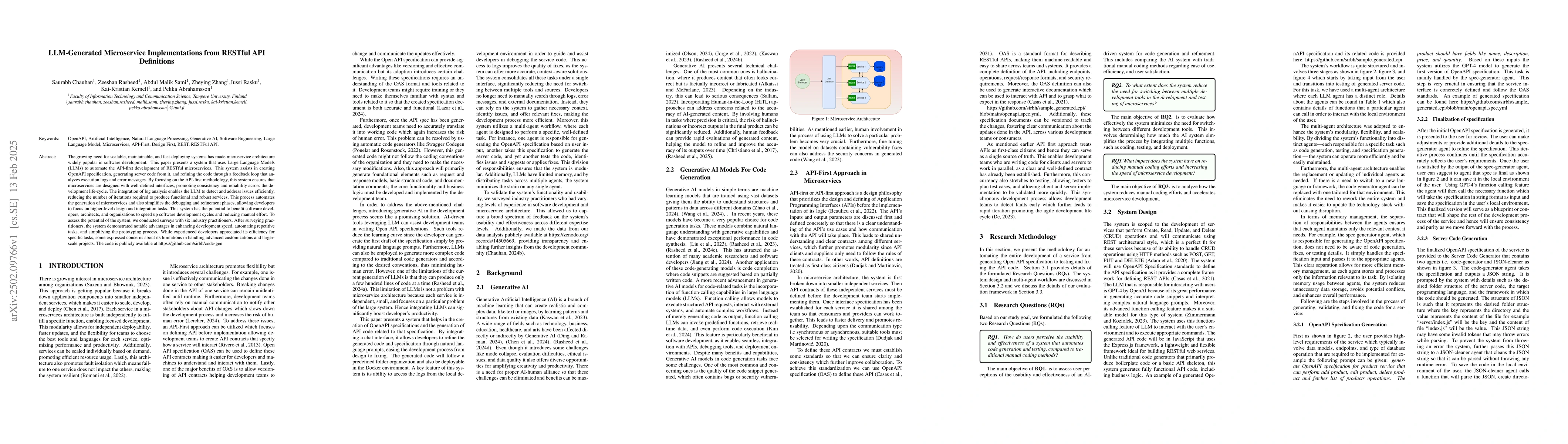 Thumbnail for LLM-Generated Microservice Implementations from RESTful API Definitions
