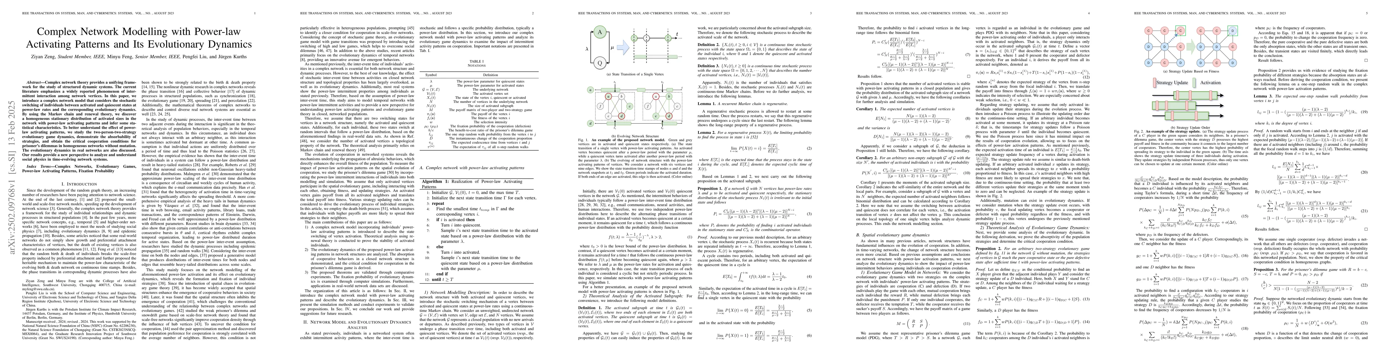 Thumbnail for Complex Network Modelling with Power-law Activating Patterns and Its
  Evolutionary Dynamics