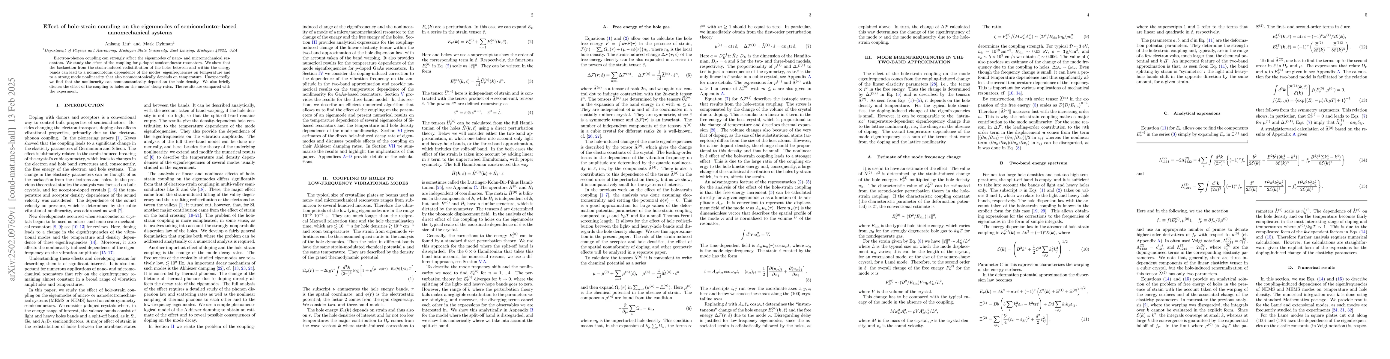 Thumbnail for Effect of hole-strain coupling on the eigenmodes of semiconductor-based
  nanomechanical systems