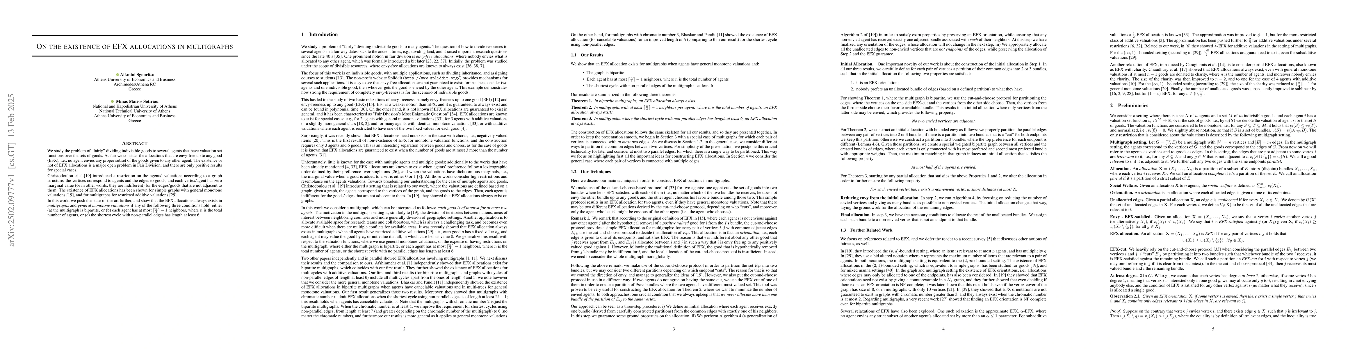 Thumbnail for On the existence of EFX allocations in multigraphs