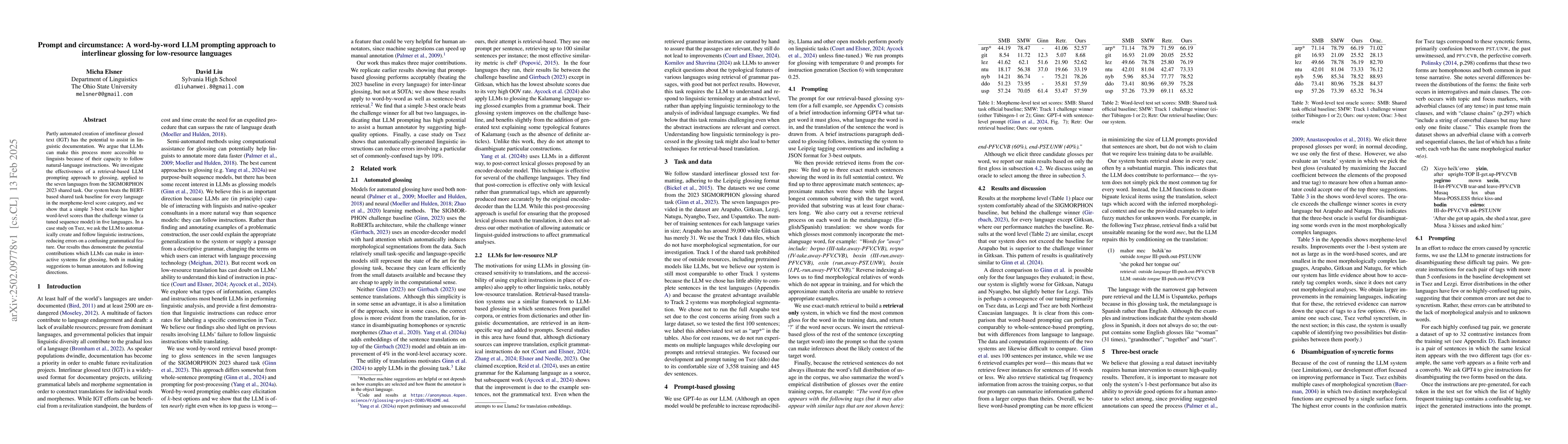 Thumbnail for Prompt and circumstance: A word-by-word LLM prompting approach to
  interlinear glossing for low-resource languages