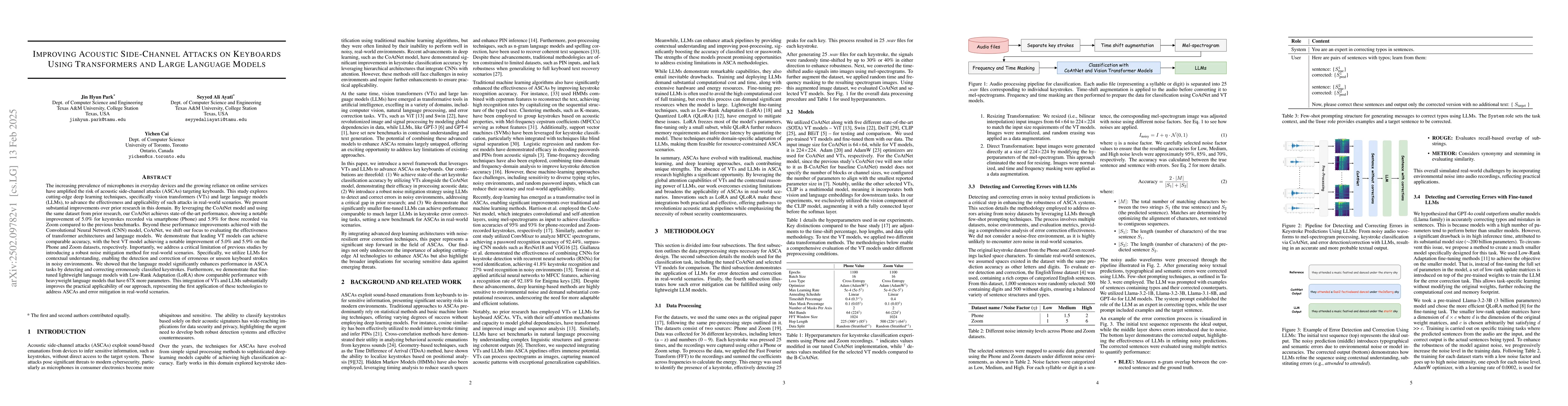 Thumbnail for Improving Acoustic Side-Channel Attacks on Keyboards Using Transformers
  and Large Language Models