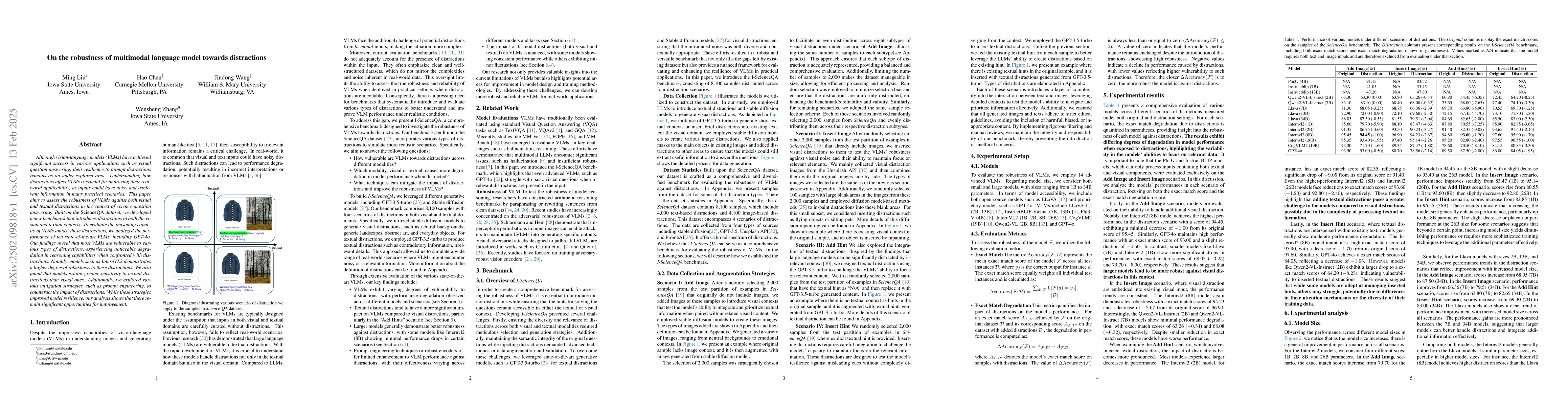 Thumbnail for On the robustness of multimodal language model towards distractions