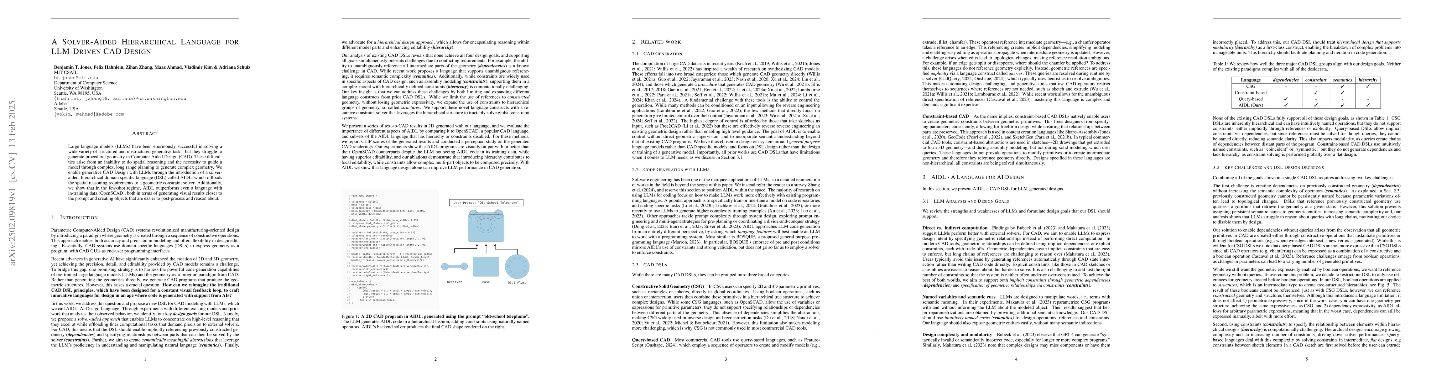 Thumbnail for A Solver-Aided Hierarchical Language for LLM-Driven CAD Design