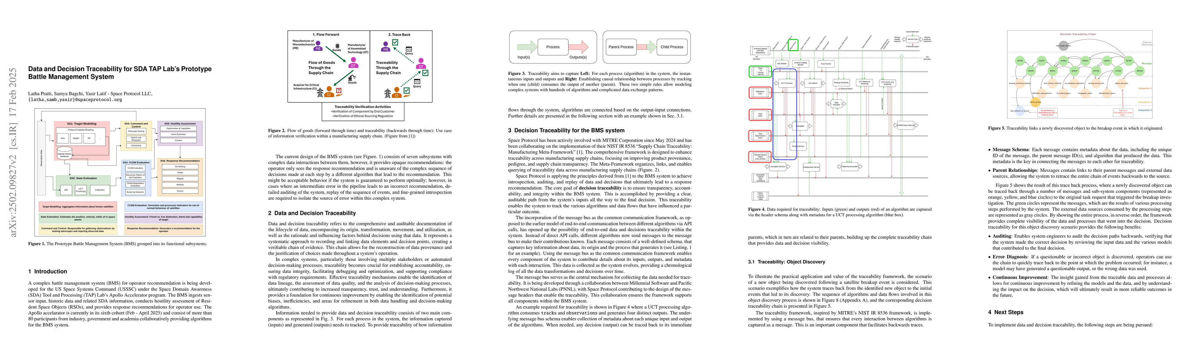 Thumbnail for Data and Decision Traceability for SDA TAP Lab's Prototype Battle
  Management System
