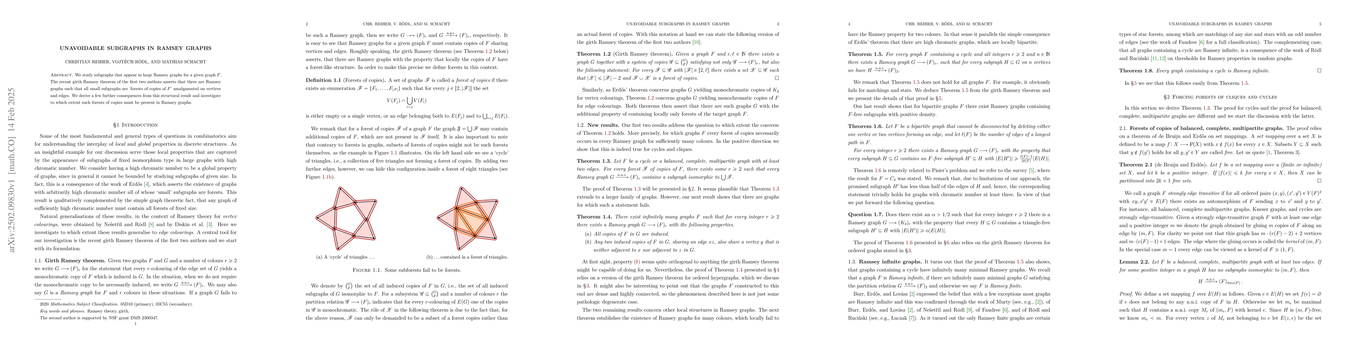 Thumbnail for Unavoidable subgraphs in Ramsey graphs