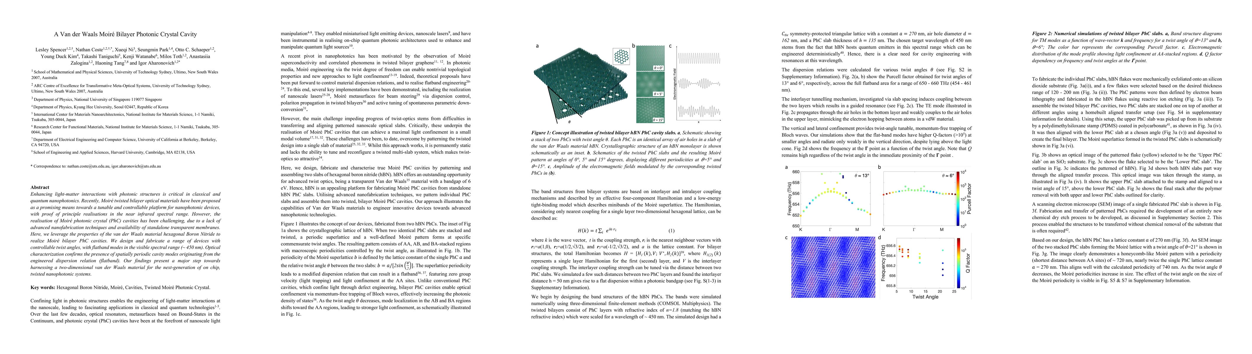 Thumbnail for A Van der Waals Moiré Bilayer Photonic Crystal Cavity