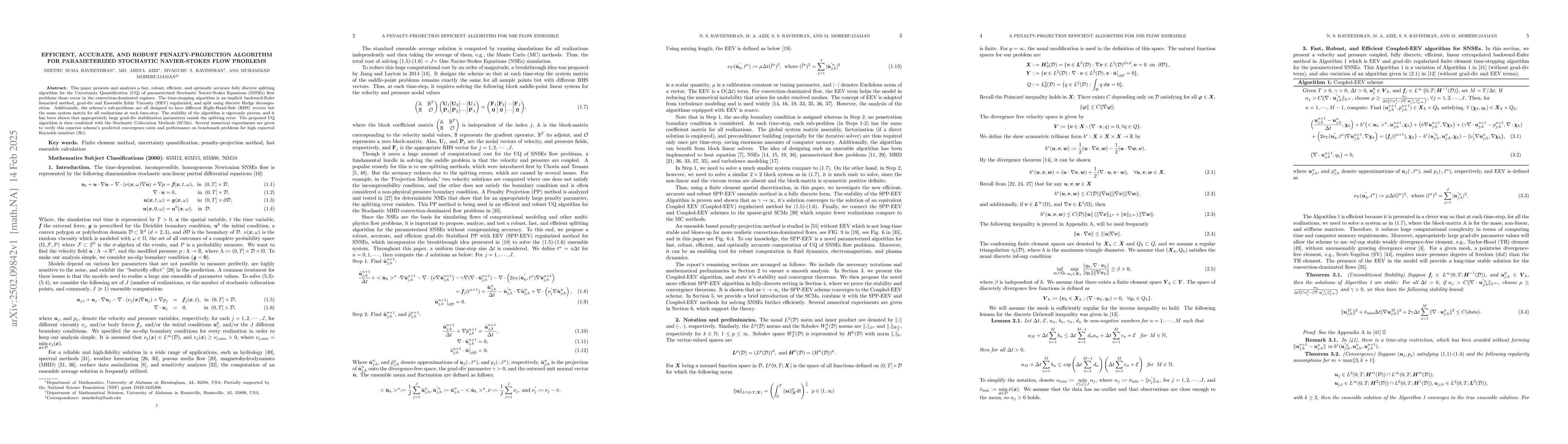 Thumbnail for Efficient, Accurate, and Robust Penalty-Projection Algorithm for
  Parameterized Stochastic Navier-Stokes Flow Problems