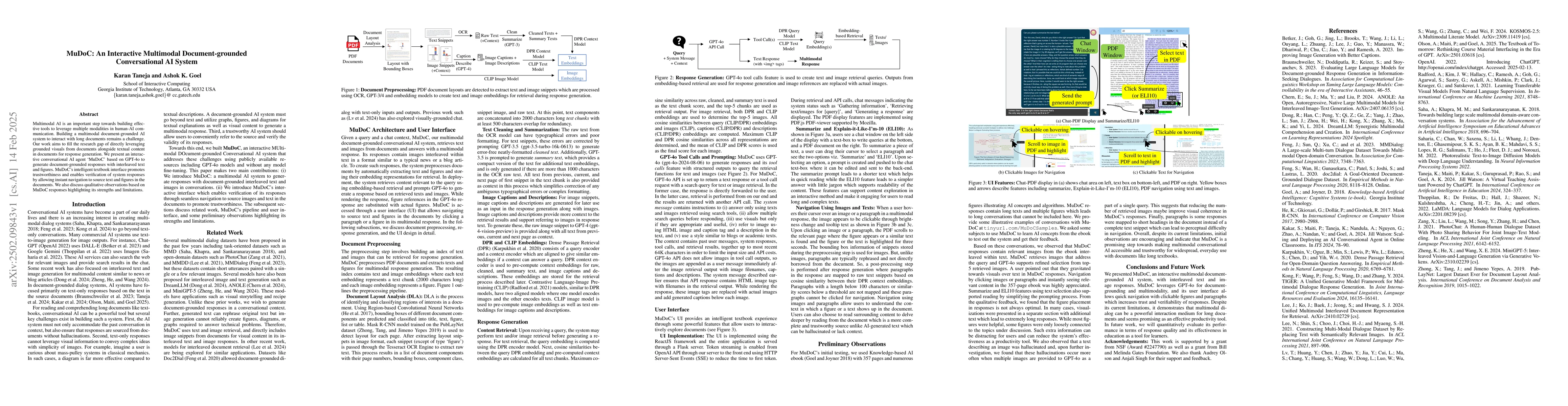 Thumbnail for MuDoC: An Interactive Multimodal Document-grounded Conversational AI
  System