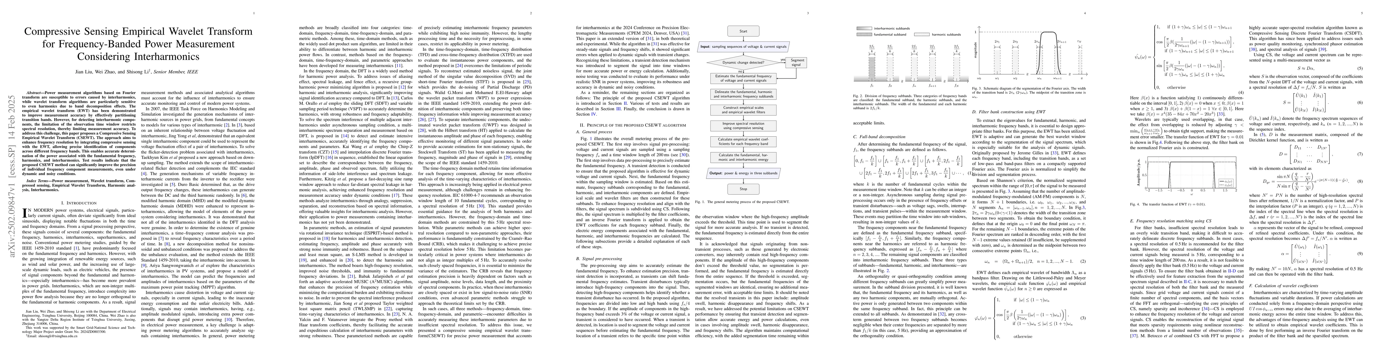 Thumbnail for Compressive Sensing Empirical Wavelet Transform for Frequency-Banded
  Power Measurement Considering Interharmonics